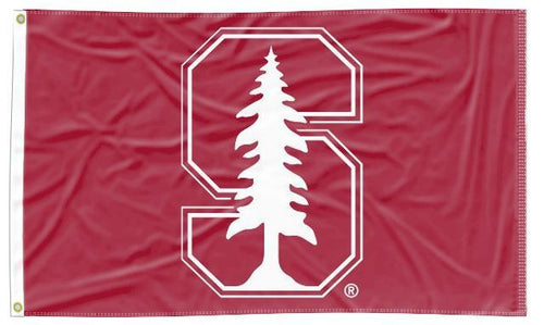 Cardinal Red Stanford University 3x5 Flag with Block S Logo White Tree and Two Metal Grommets