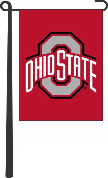 Red 13x18 Ohio State Garden Flag