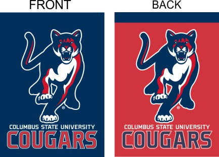 Columbus State University - Cougars Red and Blue Garden Flag