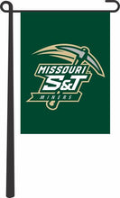 Load image into Gallery viewer, Missouri S&amp;T - Miners Pickaxe Garden Flag
