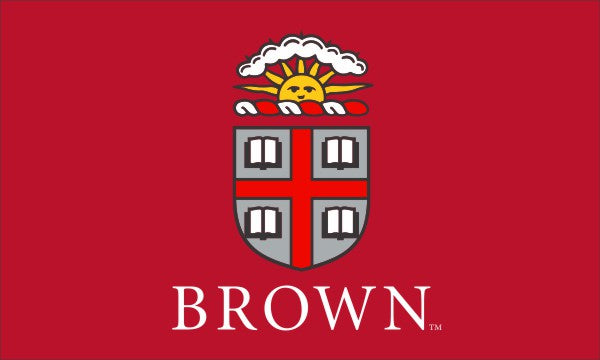 Red Brown University 3x5 Flag with Brown University Logo