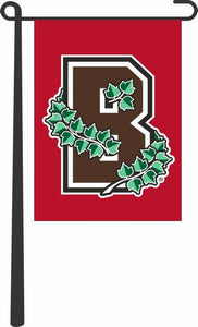 Red Brown University 13x18 Garden Flag with B Logo