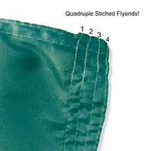 Load image into Gallery viewer, quadruple stitched flyends of Teal 3x5 foot wide Coastal Carolina University Chanticleers flag with Baseball logo and two metal grommets
