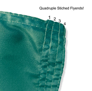 quadruple stitched flyends of Teal 3x5 foot wide Coastal Carolina University Chanticleers flag with Baseball logo and two metal grommets