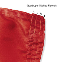 Load image into Gallery viewer, quadruple stitched flyends of Red 3x5 foot wide Cornell University Flag with University Seal Logo and Two Metal Grommets 
