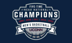 March Madness - UCONN Five Time NCAA National Champions 3x5 Flag