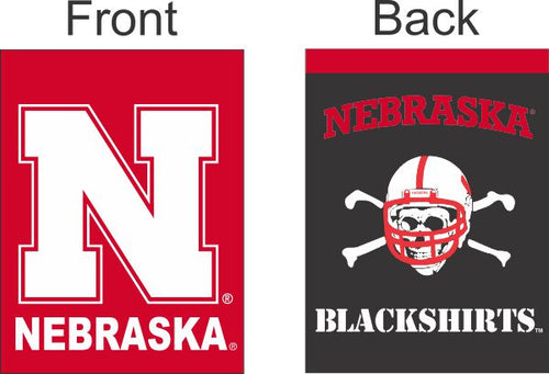 red and black nebraska huskers blackshirts garden flag