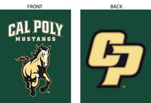 Load image into Gallery viewer, green cal poly mustangs double sided house flag for man cave decor
