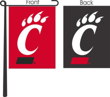 Load image into Gallery viewer, cincinnati bearcats red and black double sided garden flag for yard decor
